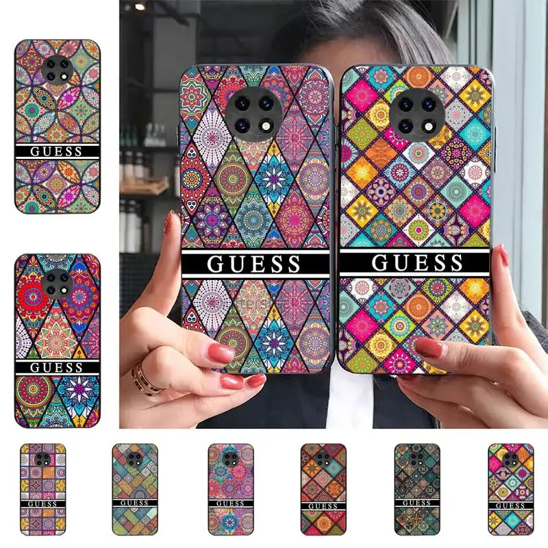 

Luxury brand Guess Mandala Flower Totem Art Phone Case For Redmi 9 5 S2 K30pro Silicone Fundas for Redmi 8 7 7A note 5 5A