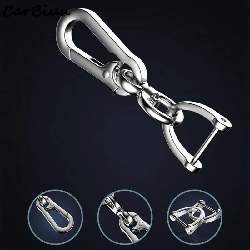 

Car Keychain Simple Strong Carabiner Shape Keychain Climbing Hook Key Chain Rings Stainless Steel Man Gift Auto Interior