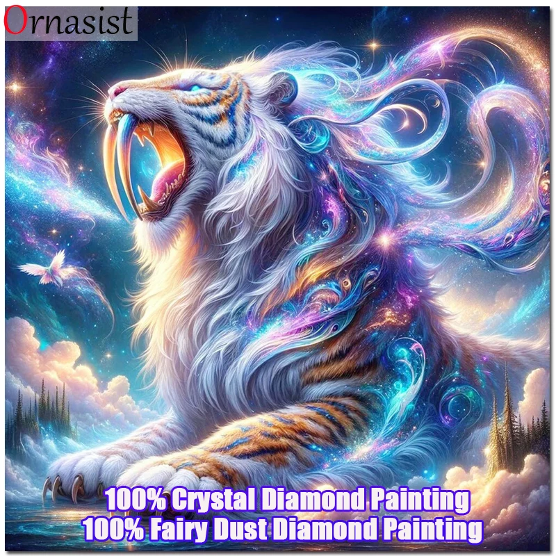 Кристаллическая алмазная живопись с тигром вышивка крестиком рукоделие