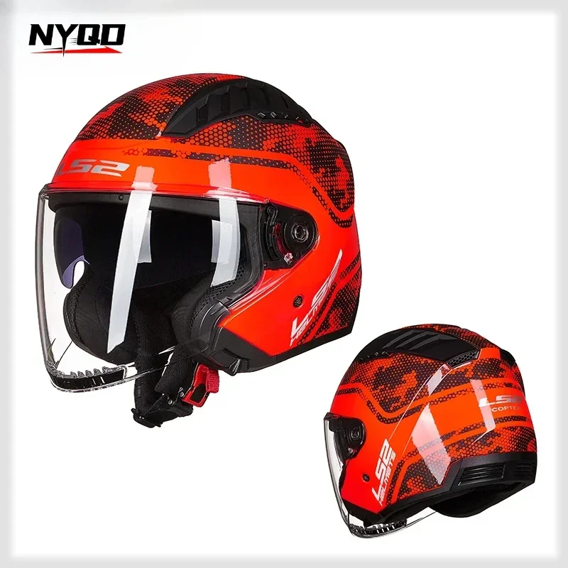 Capacete LS2 COPTER Ретро мотоциклетный шлем Ls2 OF600 Скутер с открытым лицом Винтаж