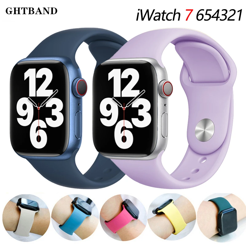

Silicone Strap For Apple Watch band 49mm 44mm 45mm 41mm 38mm 42mm 40mm Rubber bracelet For iWatch serie Ultra 8 SE 7 6 5 3 band
