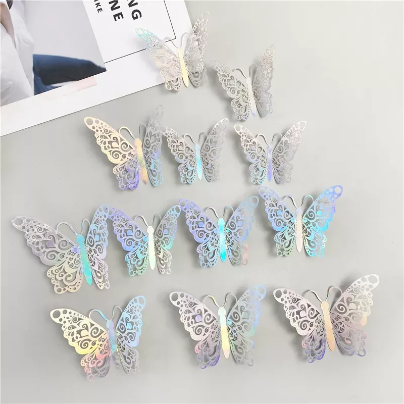 

3D Effect Crystal Butterflies Wall Sticker Beautiful Butterfly for Kids Room Wall Decals Home Decoration 12pcs/lot On the Wall