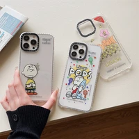 cartoon snoopy phone cases for iphone 13 12 11 pro max xr xs max 8 x 7 se 2020 couple transparent anti drop soft tpu cover gift