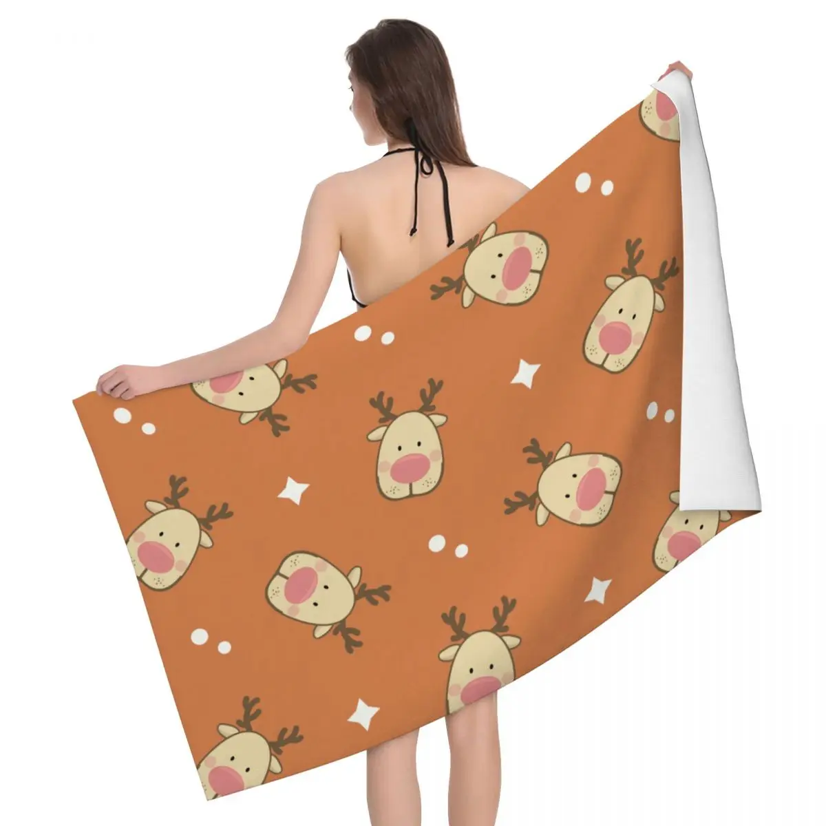 

Christmas, Elk Beach Towels Pool Towels Large Sand Free Microfiber Beach Towels, Quick Dry Lightweight Bath Swim Towels