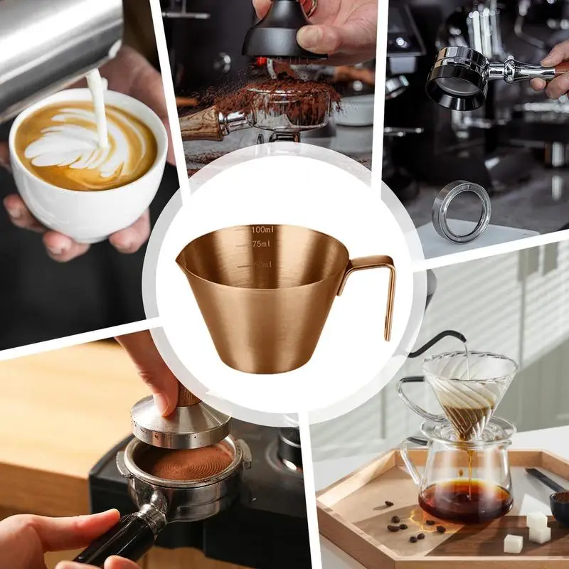 Мерная чашка для эспрессо с ручкой чашки выстрела из нержавеющей стали маленькая
