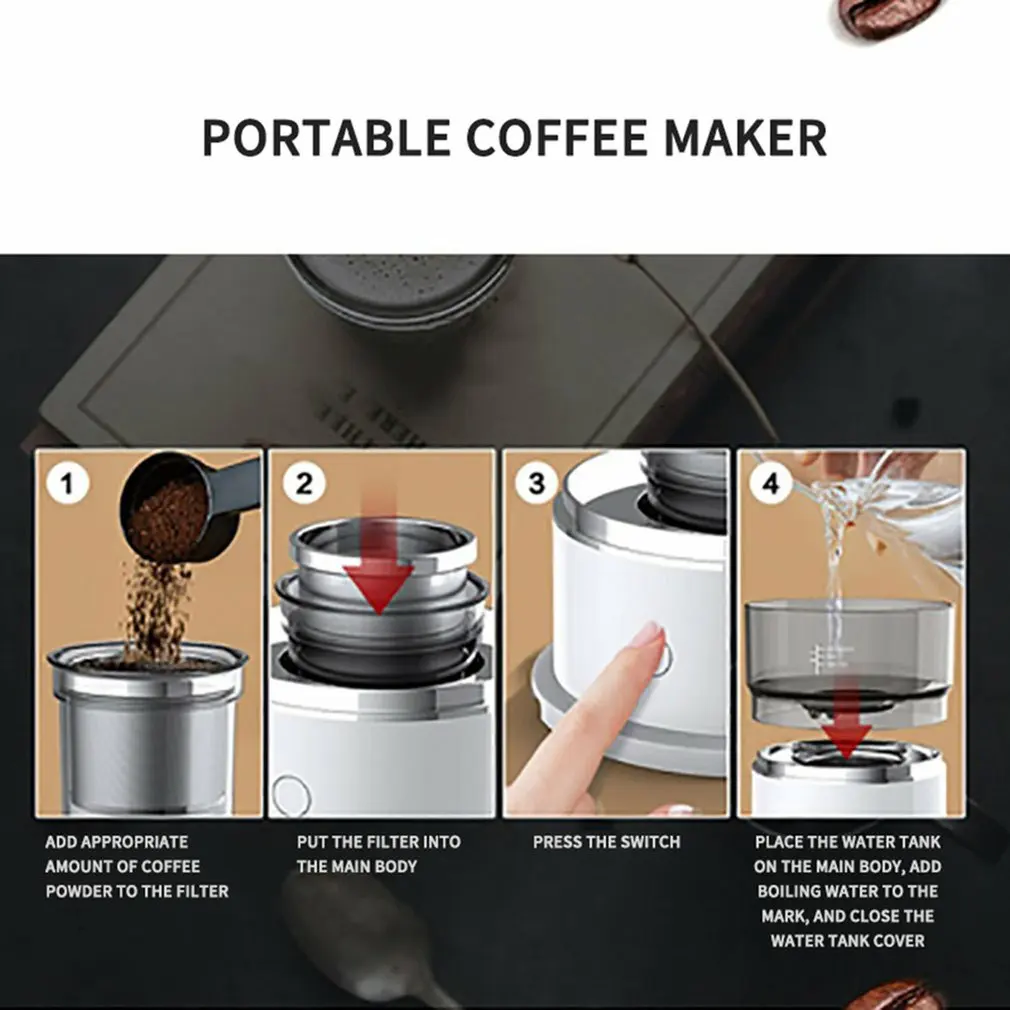 

Portable One-Touch Pour Over Drip Coffee Maker Pour Over Drip Coffee Brewer With Stainless Steel Filter