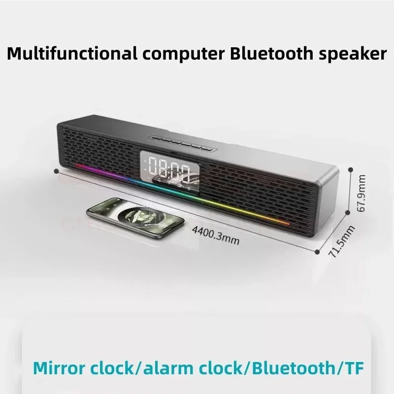 

Colorful Lights Wireless Bluetooth Speaker Digital Clock Wired Wireless Surround Stereo Home Theater TV Sound Box Power Speaker
