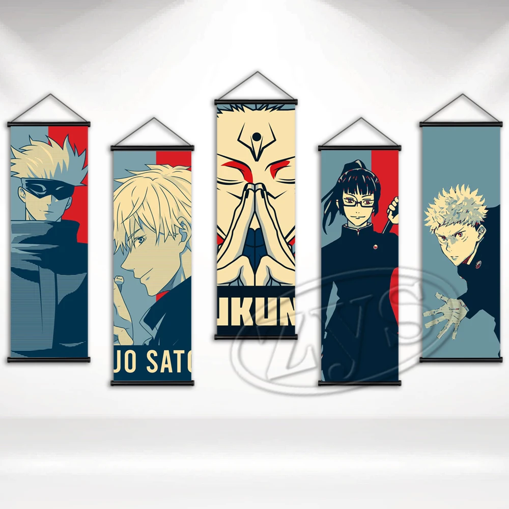 

Холст художественный постер ююютсу кайсена картина свиток Itadori Yuji висячий годзё Сатору настенный художественный принт современные картины...