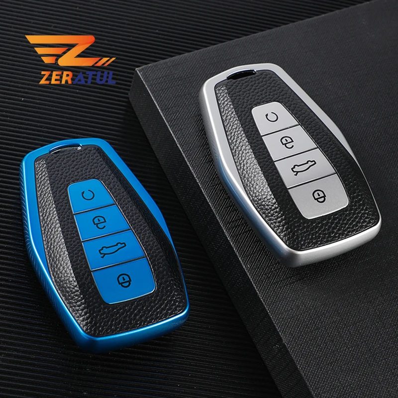 

Для Geely Emgrand X6 X7 EX7 GX7 Coolray 2019 - 2020 ТПУ Leahter Car Smart 3 чехол для ключей с кнопками Чехол-держатель защитный брелок