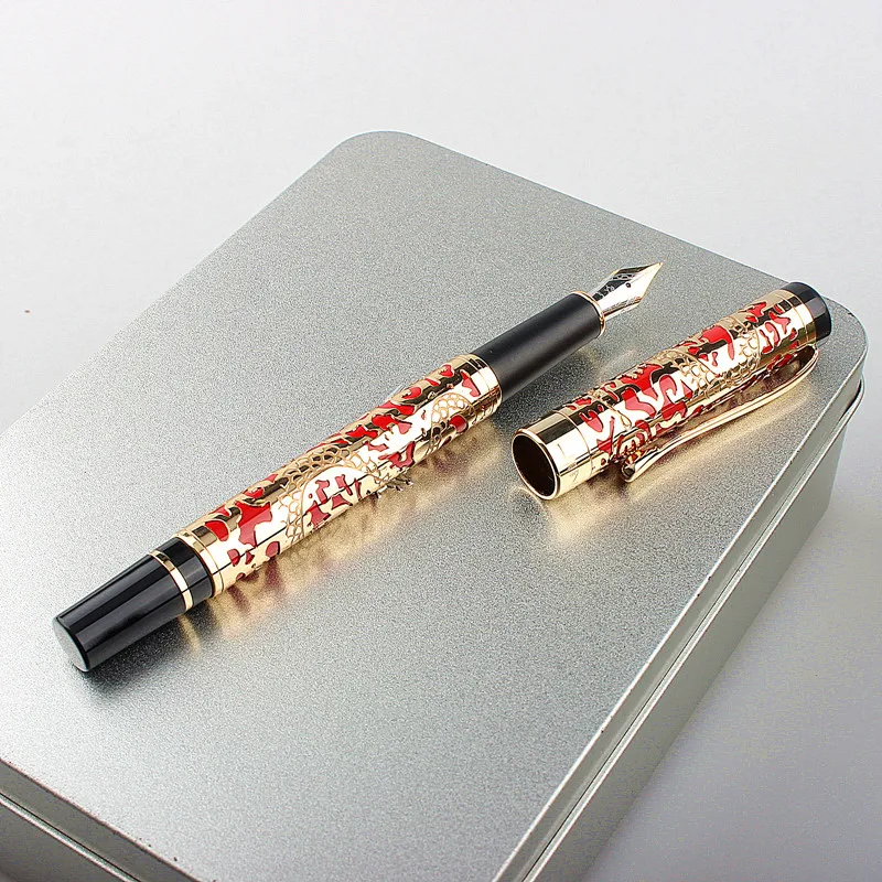 Ручка перьевая бизнес-офисная Jinhao 5 цветов с золотым драконом, новый роскошный высокого качества - ручка для школы и офиса.