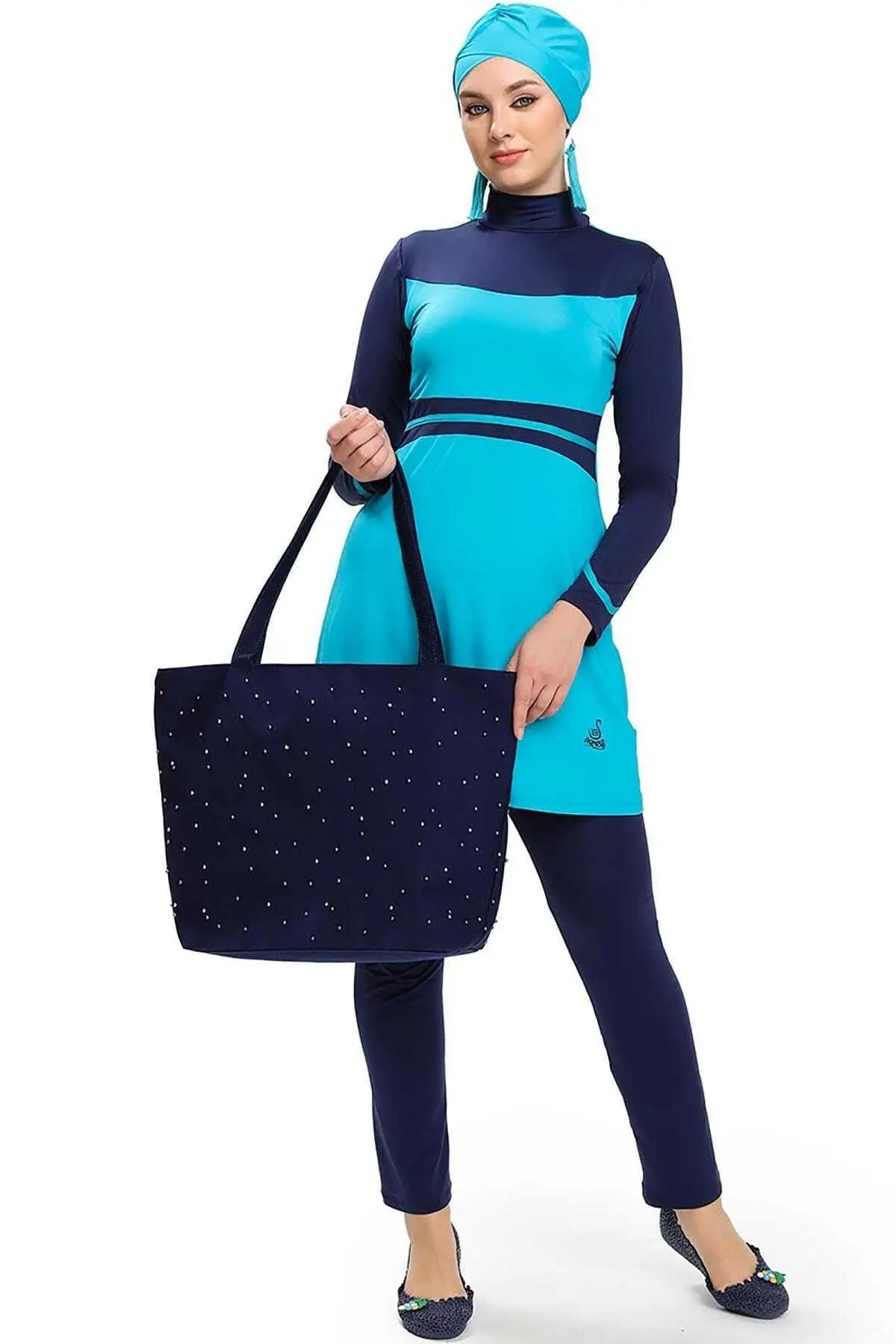 

Женский Мусульманский купальник, скромная одежда из Буркини, мусульманский хиджаб с длинными рукавами мусульманский хиджаб с полным покры...