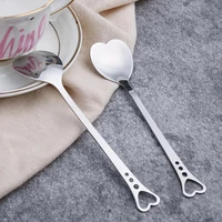 stainless steel spoon heart shape polishing surface for home silver mixing coffee kitchen bar utensils