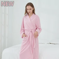 matching couples bathrobe nightdress full sleeve cotton homewear women round collar sleepwear big size fashion casual man pjs