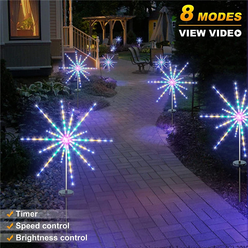 

LED Solar Fireworks Light Outdoor Meteor Horse Lamp Garland IP65 Waterproof String Lights Garden Lawn Street Decor Holiday Light