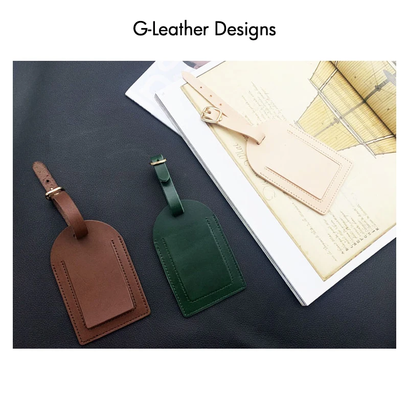 Personalized Name Genuine Cow Leather Luggage Tag Suitcase Identifier Label Baggage Boarding Tag ID Address Holder Travel Tag