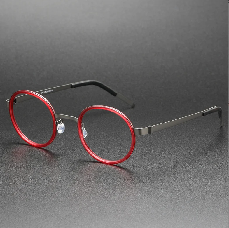 

Ultralight Presbyopia Reading Eyeglasses Round Frame Pure Titanium Acetate Women Optical Eyewear Prescription Glasses for Men