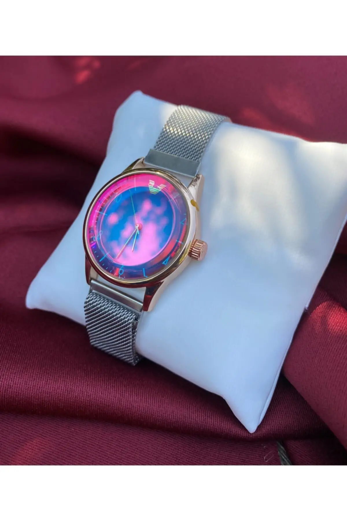 

2022 Watches Women Silver Wicker Steel Magnetic Cord Colorful Glass New Fashion Stylish Brand Top Quality wristband