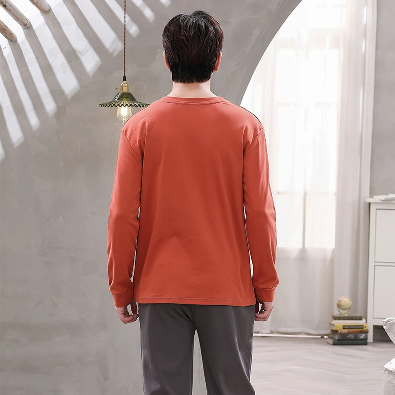 QUHENG Cotton 2022 Autumn Casual  Pajama Sets for Men Long Sleeve Long Pants Sleepwear Pyjama Male Homewear Lounge Wear Clothes