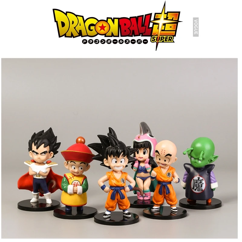 6PCS/SET Japanese anime Dragon Ball anime cartoon handmade toys Goku Vegeta model cake decoration ornaments