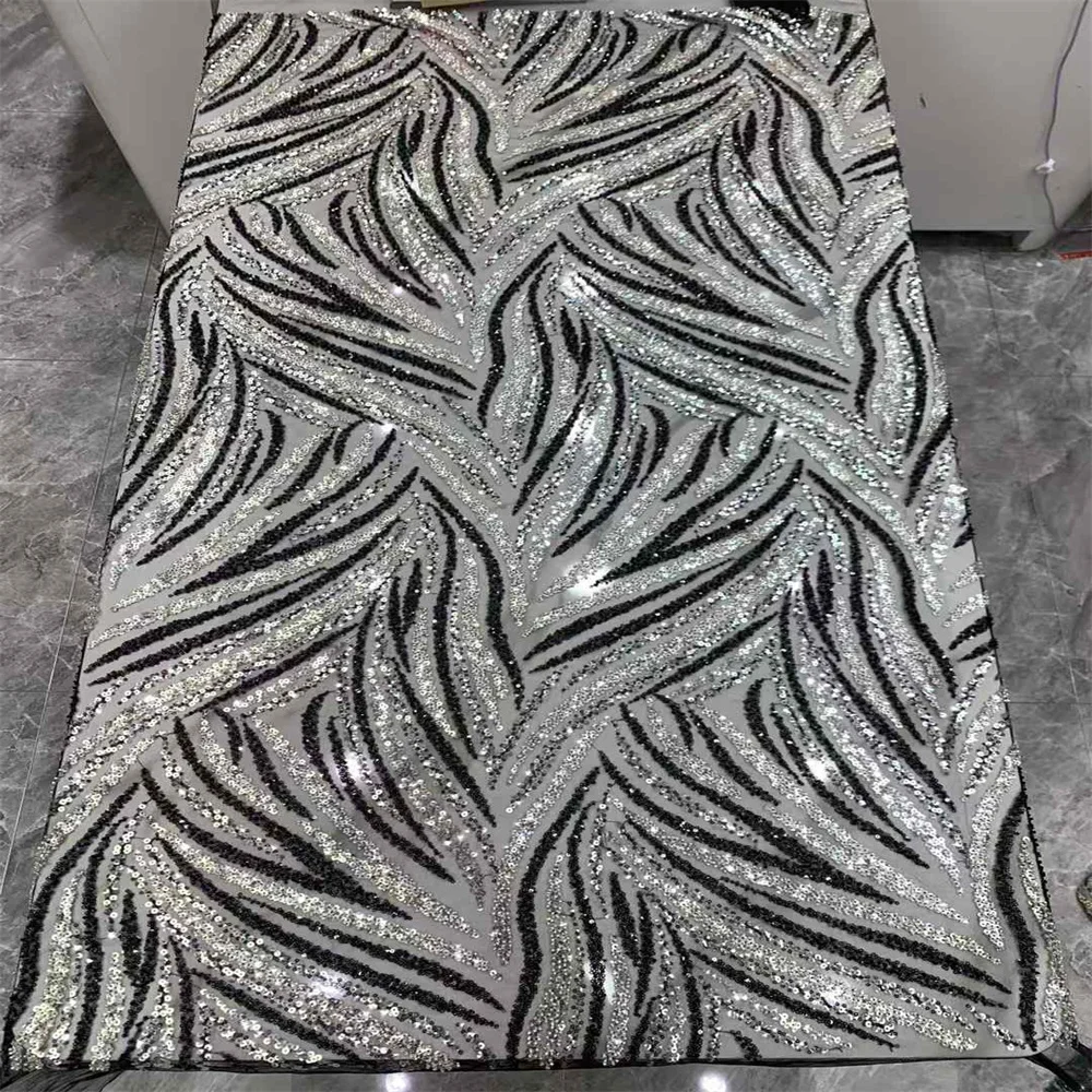 2024 новый дизайн кружевная ткань ручной работы с бисером высокое качество