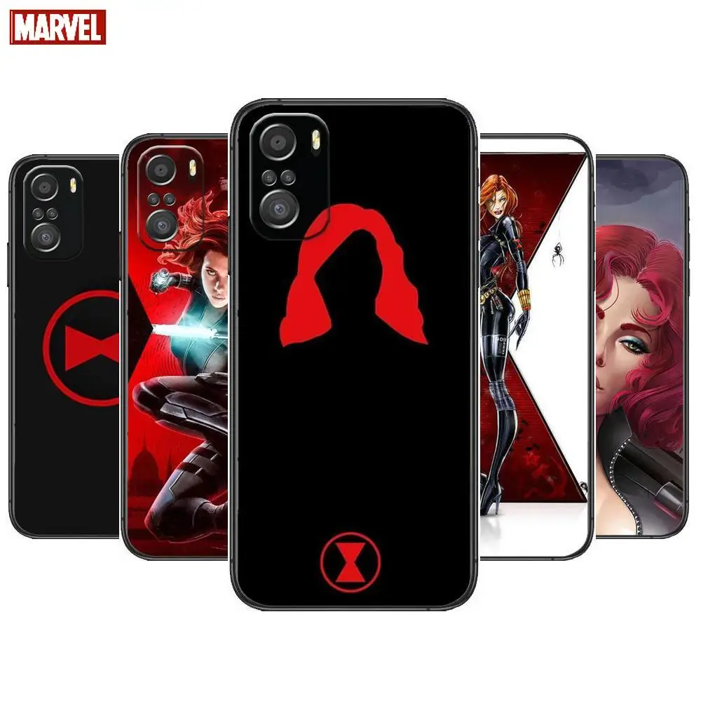 

Marvel Black Widow For Xiaomi Redmi Note 10S 10 9T 9S 9 8T 8 7S 7 6 5A 5 Pro Max Soft Black Phone Case