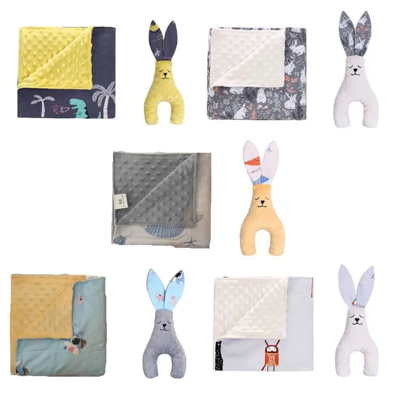 

B2EB 2 шт./комплект, детское одеяло для кукол, супер мягкий детский комплект без рисунка