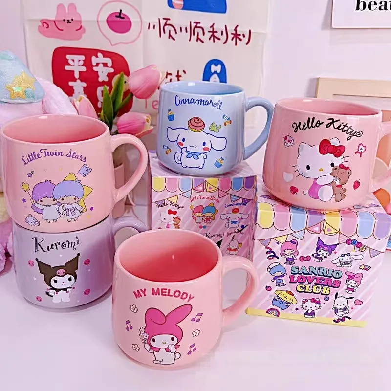 

Sanrio Милая мультяшная мимелоди Коричный курол керамическая чашка для завтрака кофе питьевой воды Пара Кружка кавайная чашка подарок для девушки