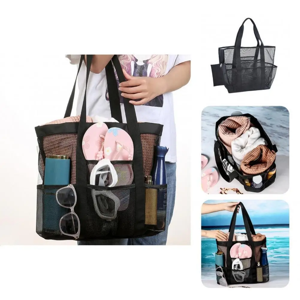 

Organizer Bag Soft Mesh Fabric Visible Labor-saving Tote Storage Bag Organizer Pouch for Picnic