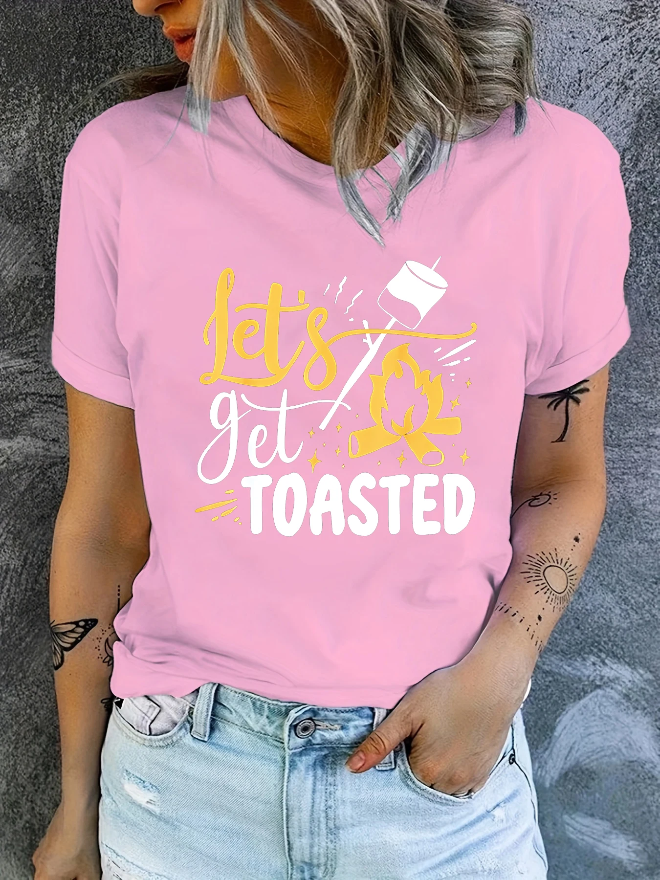 Футболка женская с принтом Let's Get Toasted модный топ для отпуска футболка