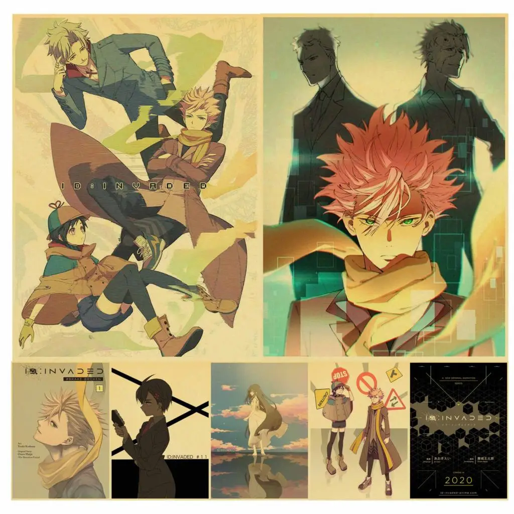 Винтажный аниме idвторжение ретро постер крафт-бумага художественная Настенная Наклейка для кофейни Декор бара