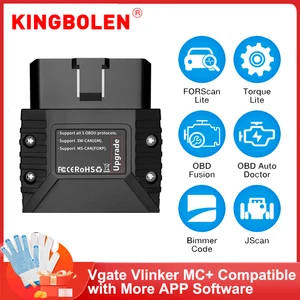 VGate Vlinker MC+ OBD2 Scanner BT Wireless OBDII Automotive Scanner ELM327 for AndroidIOS Auto Diagnostic tool Free Update