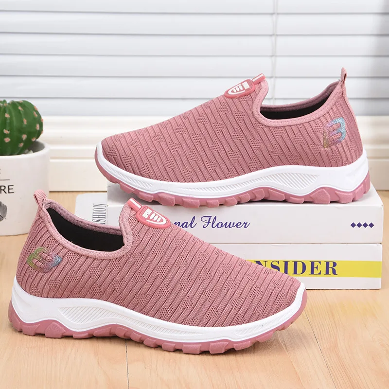 New Fashion Summer Breathable Sneakers Women Sports Shoes Light Mesh Walking Flats Women's Running Shoes Slip-on Woman Loafers