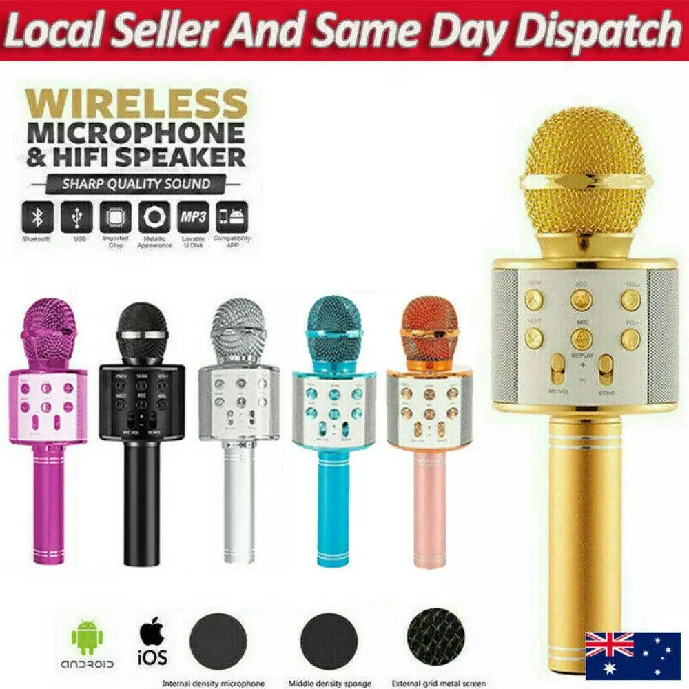 

Mobile Phone Microphone Wireless Bluetooth-compatible Microphone Speaker 800mah Ktv Player