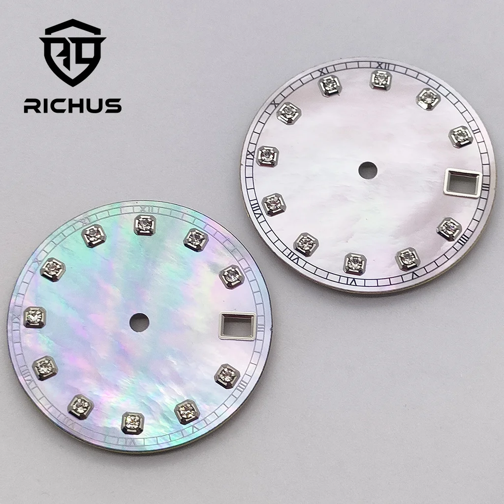 Фото RICHUS NH35 Циферблат 28,5 мм Циферблат часов Diamond Mark Fit NH34 NH35 NH36 Механизм Аксессуары для часов №2