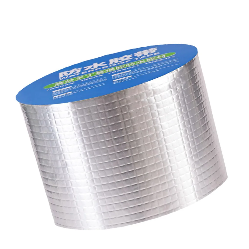 

Aluminum Foil Adhesive Rubber Tape Stop Leak Stick Waterproof Repair Tape Self Adhesive for Roof Hose Repair Flex Repair tape