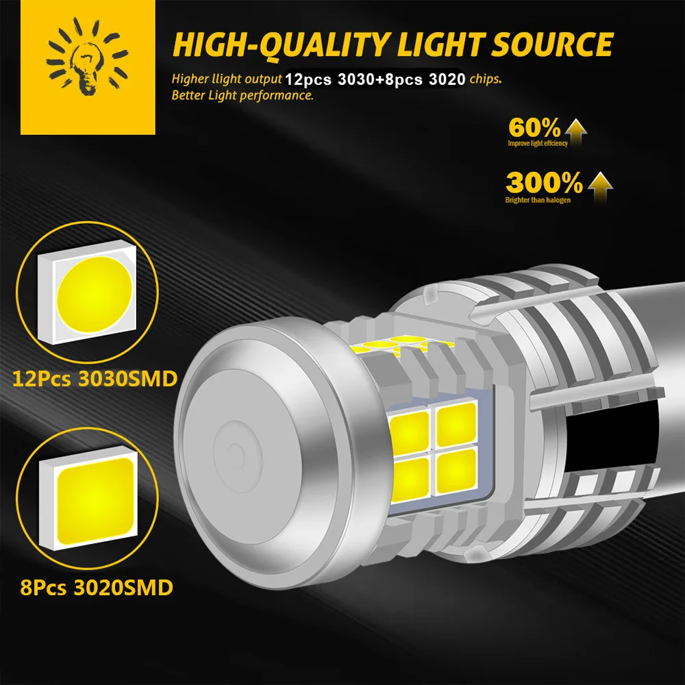 2 шт. BAU15S PY21W светодиодные лампы Canbus 1156 7507 6500K красный белый указатель поворота для