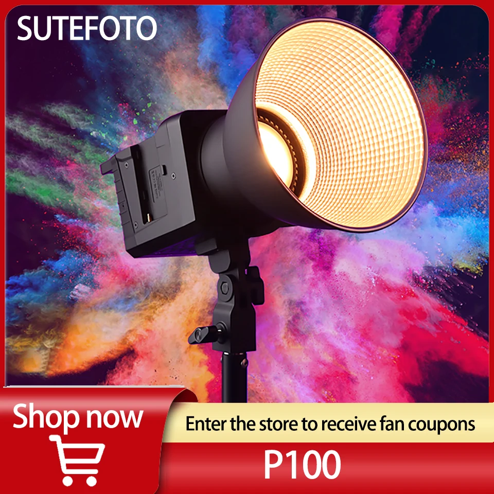 

SUTEFOTO P100 студийная фотосессия 2800-1000K RGB полный цвет 10 фотоэффектов портативная фотография видео фотосессия управление приложением
