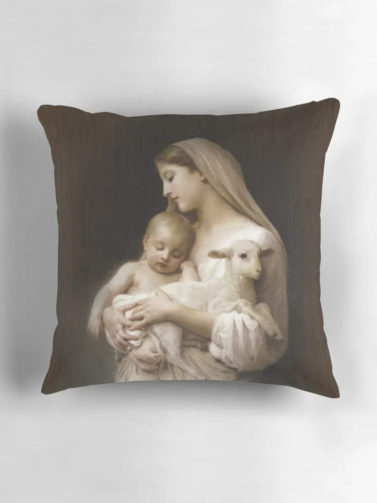 Мама с ребенком и овечьей кожей родная христианская женщина коричневый