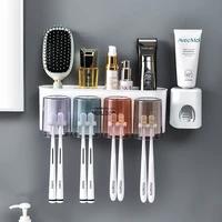 toothbrush holder wall set toothbrush cup mouthwash cup toothpaste squeezer tooth cup household washing table shelf