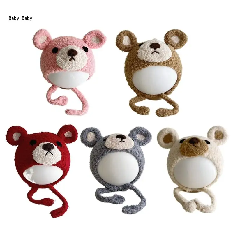 

Baby Bonnet Cap Newborn Infant Beanie Cap Soft Bear Hat Winter Warm Hat Q81A