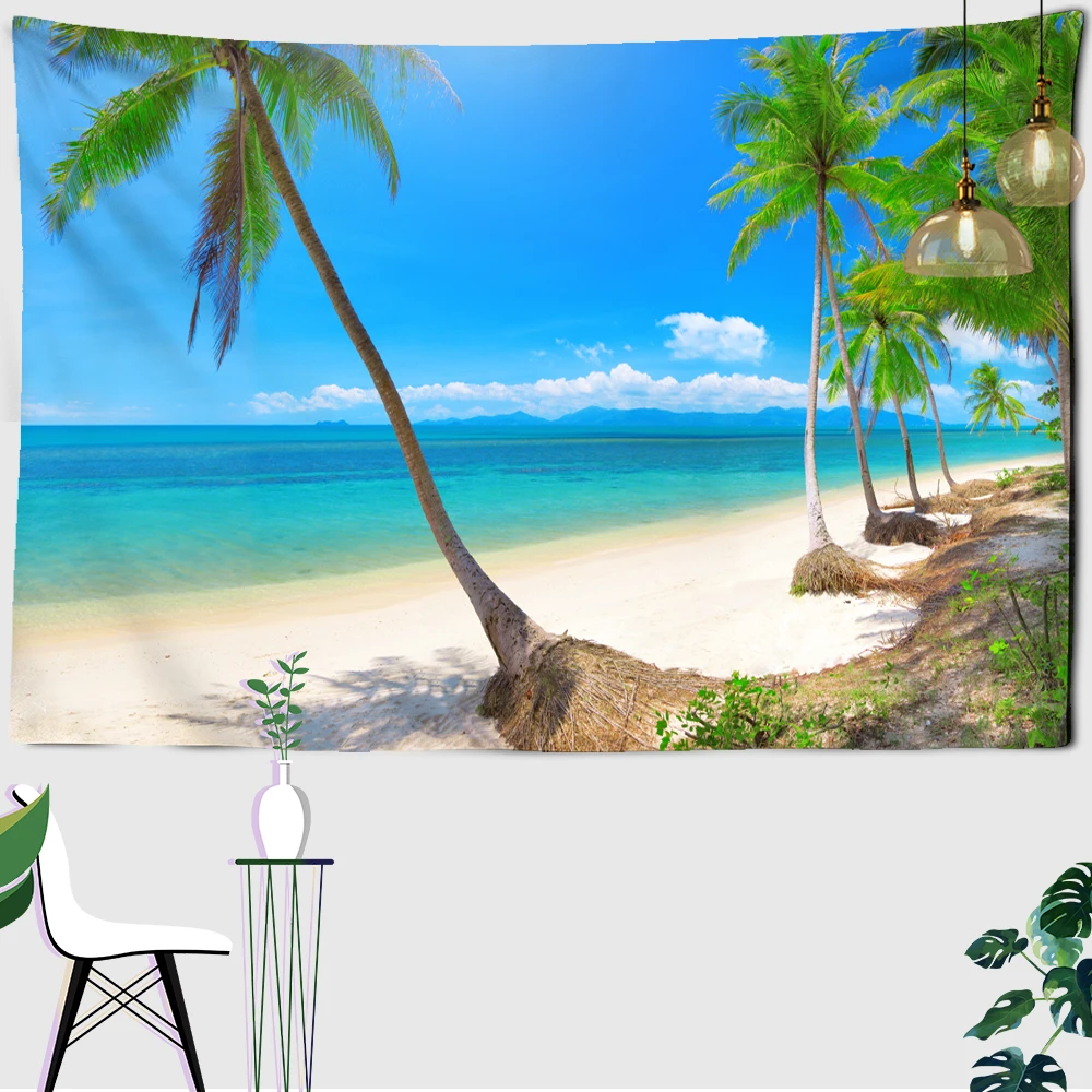 

Sunny coconut tapestry cheap Hippie tapestry art decoration