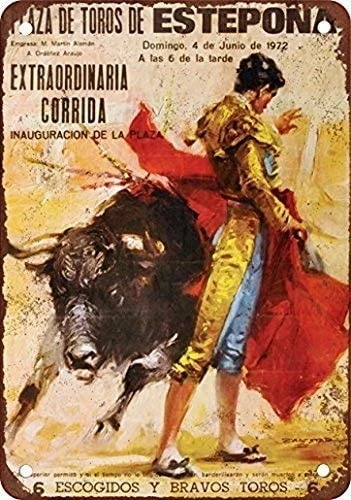 

New Matador Tin Sign Bullfighting in Spain Vintage Retro Aluminum Metal Sign Bullfight Events Wall Poster Metal Sign Decoration