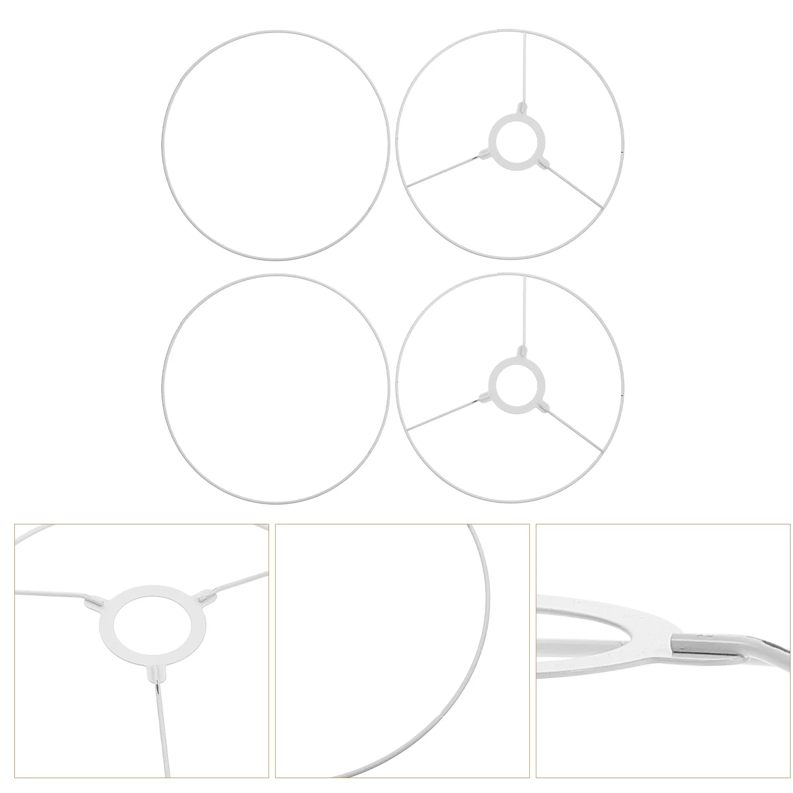 

2 Sets Round Lampshade Frame Wire Holder Light Accessory Bracket Accessories Chandelier DIY Hanging Wrought Iron Floor