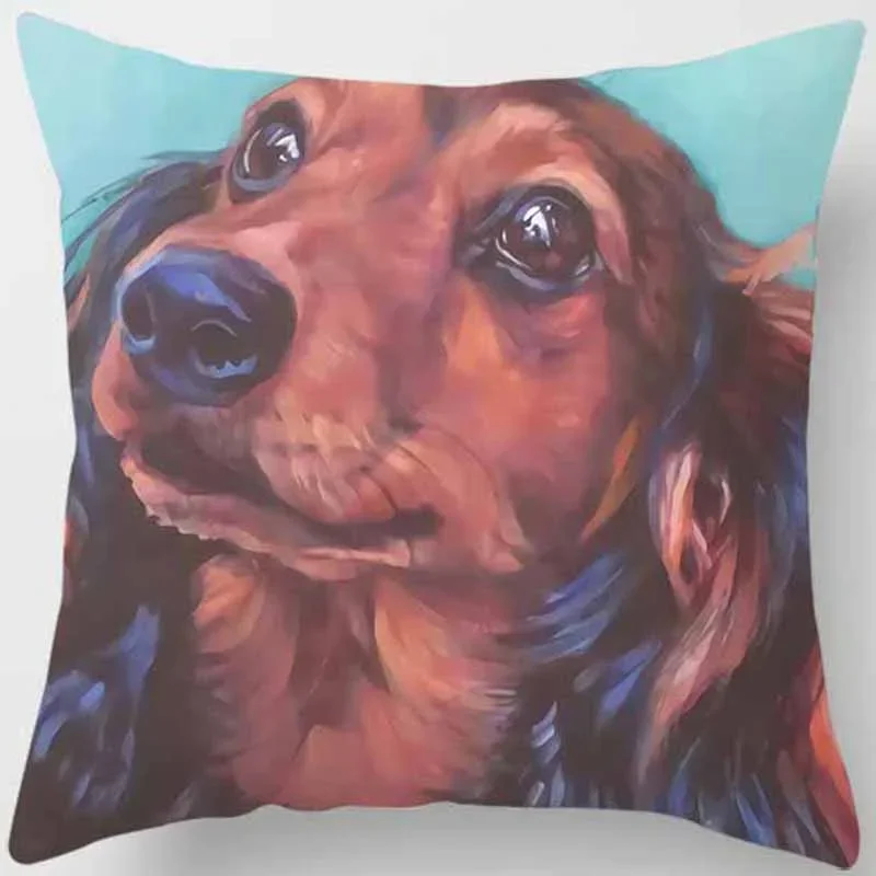 Различные квадратные наволочки с милым рисунком собаки для домашнего декора
