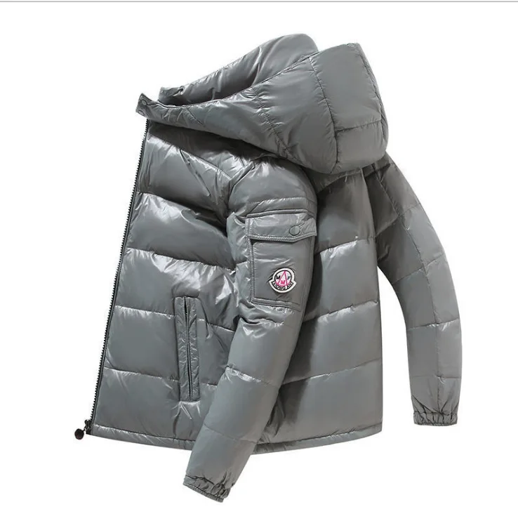 Brand Mens White Duck Down Jacket 2022 Winter Korean Version of The Trend of Thicken Long Shiny Jacket Casual Waterproof Coats