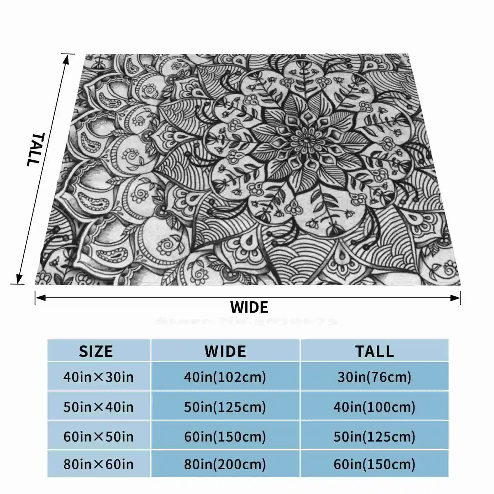 Оттенки серо-моно с цветочными каракулями модное мягкое теплое одеяло Micklyn Grey Mono