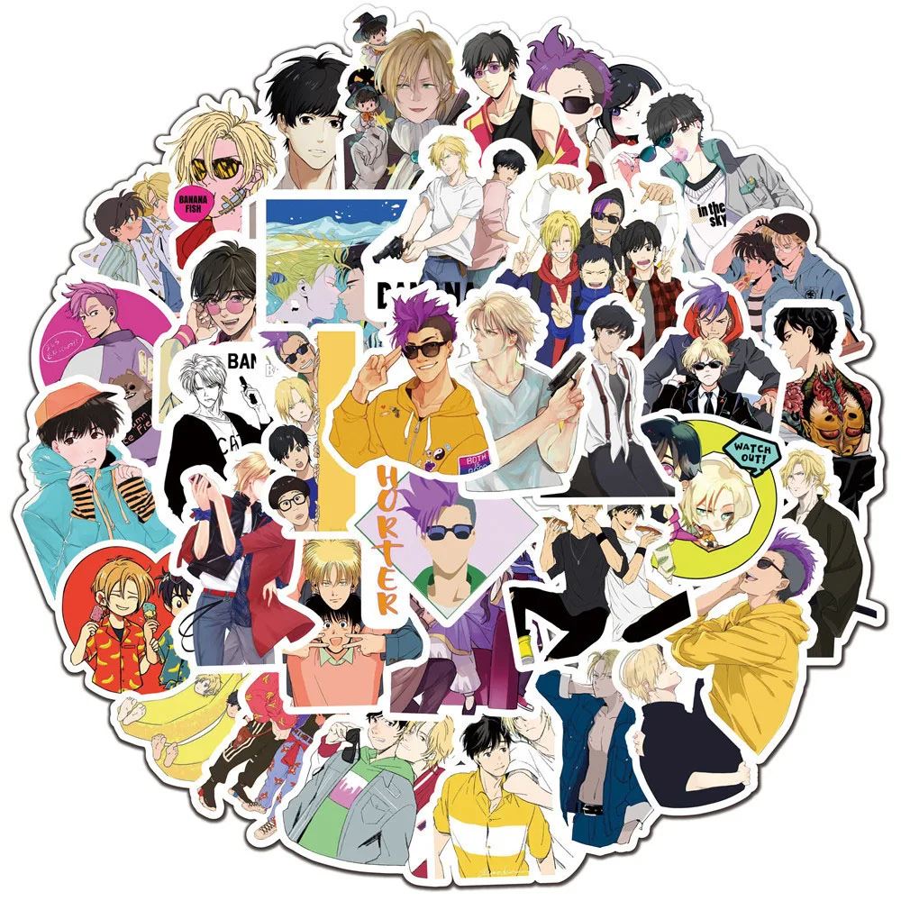 

10/30/50pcs BANANA FISH Anime Stickers for Laptop Scrapbooking Suitcase Phone Waterproof Cartoon Graffiti Decal Sticker Kid Toy