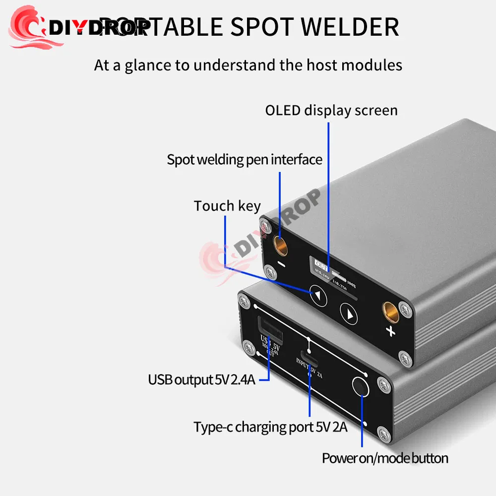 DIY аппарат для точечной сварки регулируемый 30 передач OLED-экран 5000 мАч Lipo в