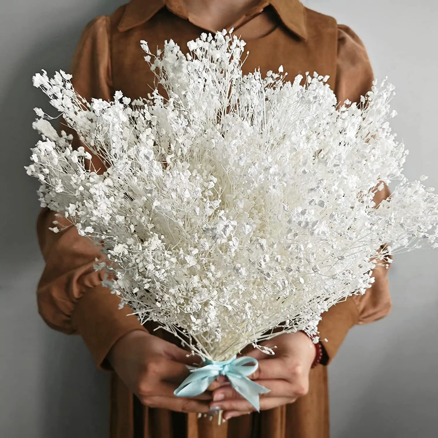 

Dried Baby's Breath Flowers Bouquet Dry Flowers Real 100% Natural Gypsophila Branches for Wedding, DIY Home Party Table Vase Dec