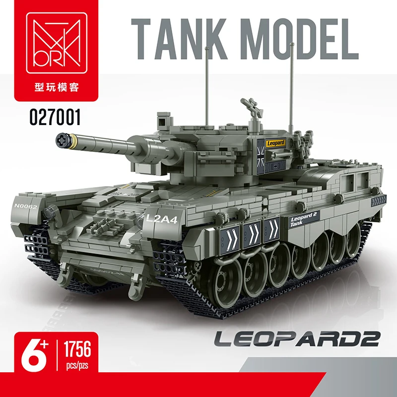 

MORK MOC 027001 Military Series Tank Model Small Particle Assembly 1756PCS Building Blocks Brick Toys Kids Birthday Gift Set